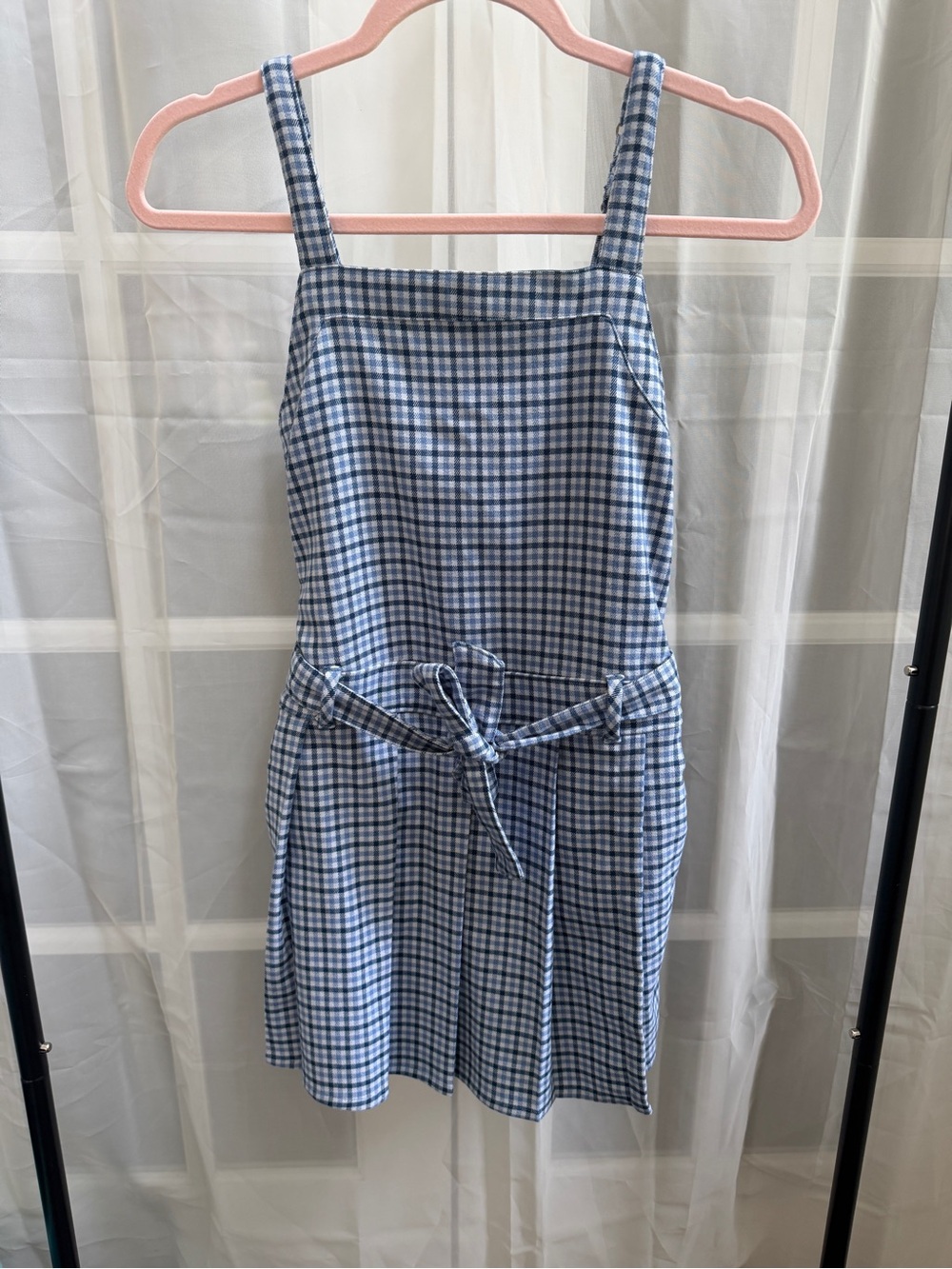 Abercrombie Kids Girls Pinstripe and Gingham Skort Rompers size 13/4 (2 dresses)
